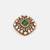 Gold plated kundan green stones brooch