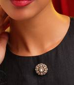 Gold plated kundan brooch