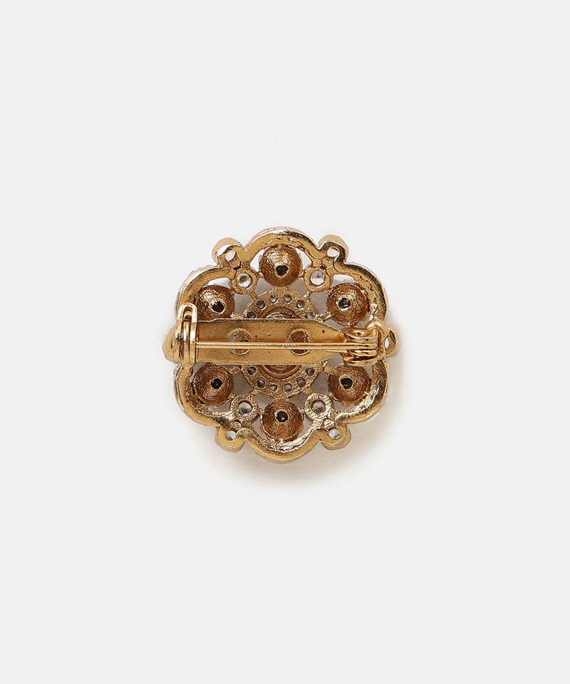 Gold plated kundan brooch