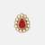 Gold plated kundan red stones brooch