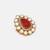Gold plated kundan red stones brooch