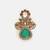 Gold plated kundan green stones brooch
