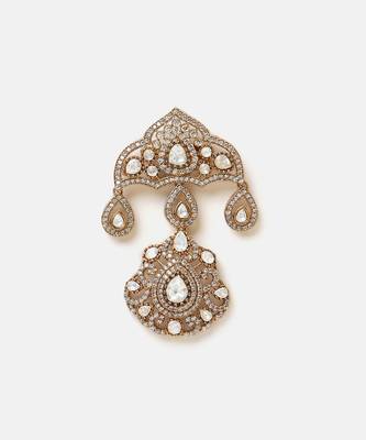 Gold plated kundan brooch 3