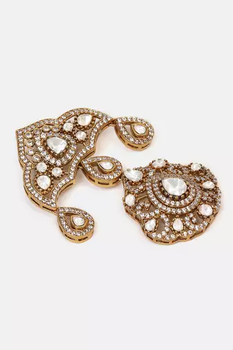 Gold plated kundan brooch