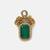 Gold plated kundan green stones brooch