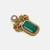 Gold plated kundan green stones brooch