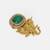 Gold plated kundan green stones brooch