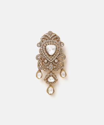 Gold plated kundan hair clip 3