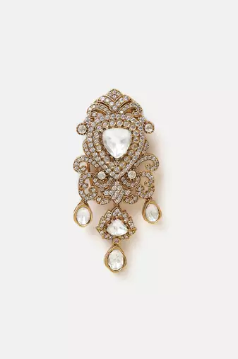 Gold plated kundan hair clip