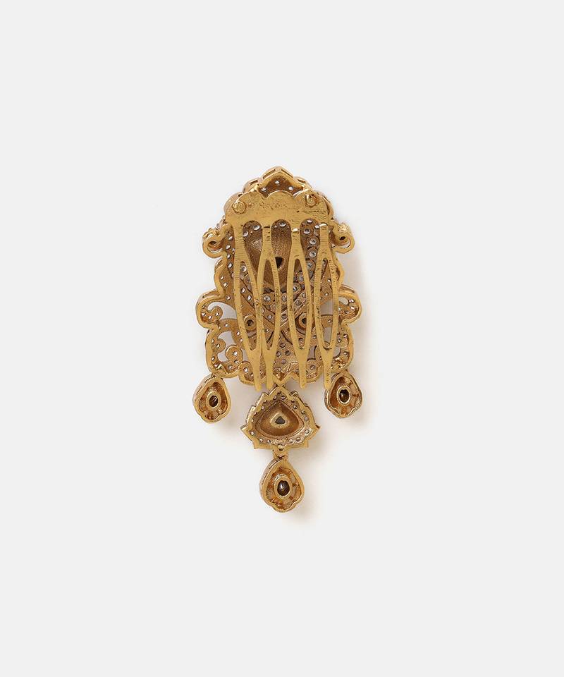 Gold plated kundan hair clip