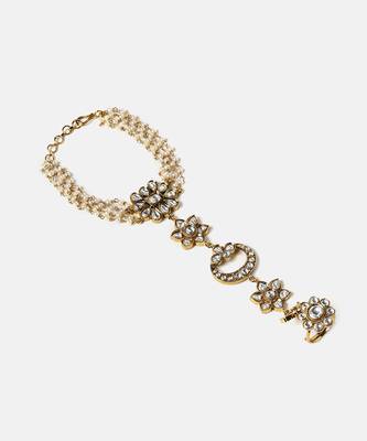 Gold plated kundan haath phool 4