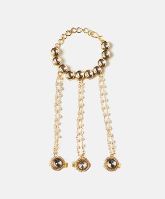 Gold plated kundan haath phool 3