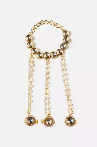 Gold plated kundan haath phool