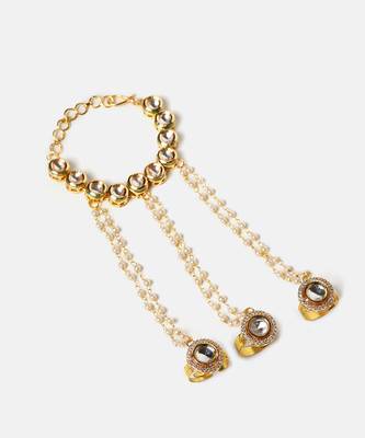Gold plated kundan haath phool 4