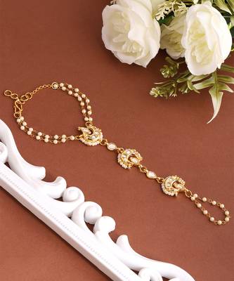 Gold plated kundan haath phool 2