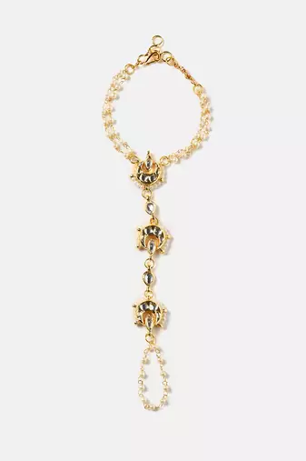 Gold plated kundan haath phool