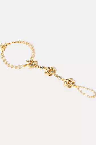 Gold plated kundan haath phool
