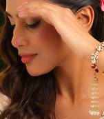 Gold plated kundan multicolor stones bracelet