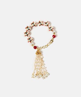 Gold plated kundan multicolor stones bracelet 3