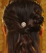 Gold plated kundan hair clip