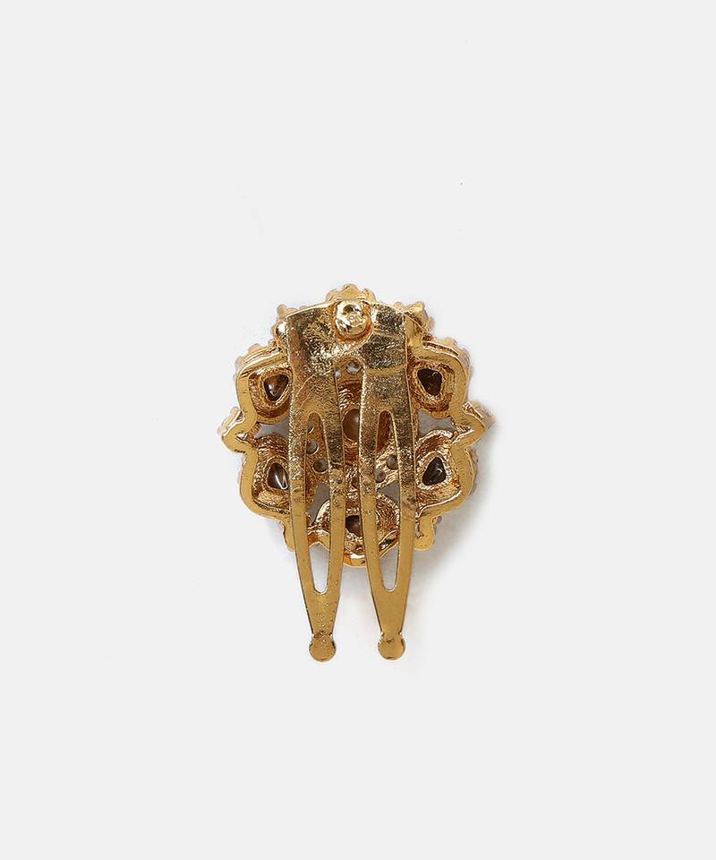 Gold plated kundan hair clip