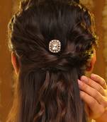 Gold plated kundan hair clip
