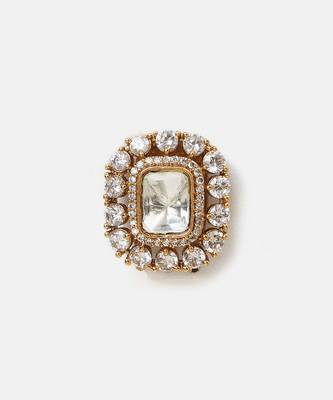 Gold plated kundan hair clip 3