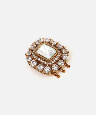 Gold plated kundan hair clip 4