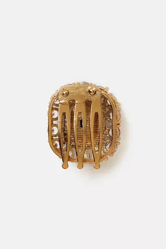 Gold plated kundan hair clip