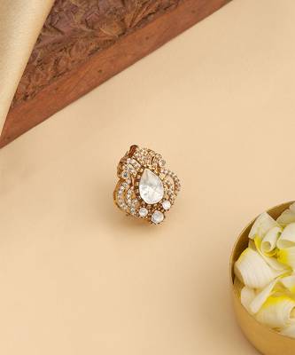 Gold plated kundan hair clip 2