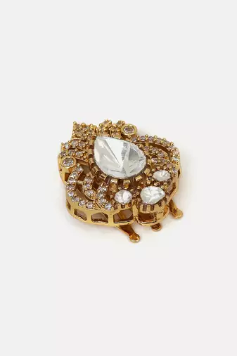 Gold plated kundan hair clip