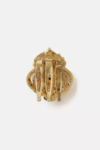 Gold plated kundan hair clip