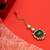 Gold plated kundan green stones maang tikka