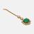 Gold plated kundan green stones maang tikka