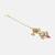 Gold plated kundan pink stones maang tikka