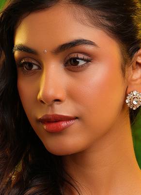 Gold plated kundan studs 1