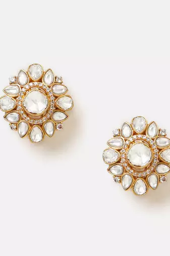 Gold plated kundan studs
