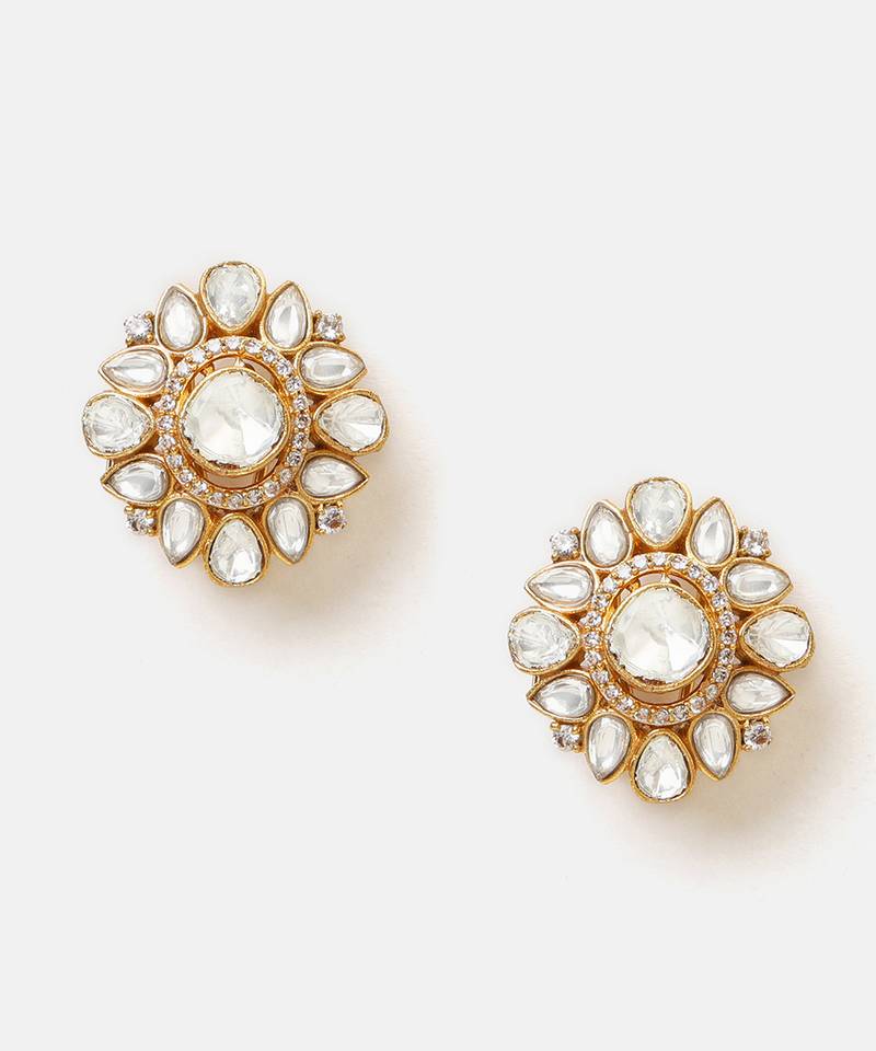 Gold plated kundan studs