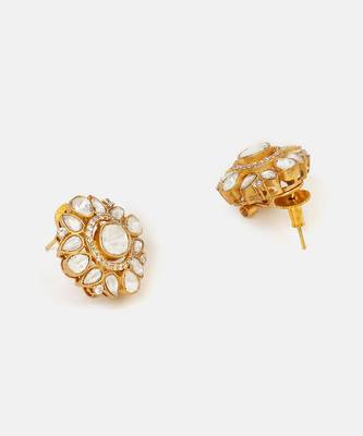Gold plated kundan studs 4