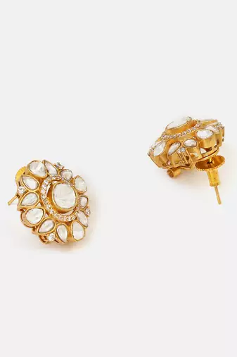 Gold plated kundan studs