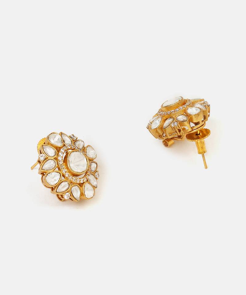 Gold plated kundan studs