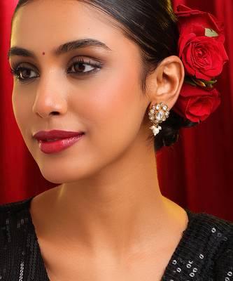 Gold plated kundan earrings 1