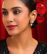 Gold plated kundan earrings