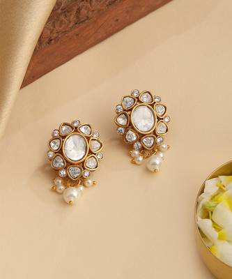 Gold plated kundan earrings 2