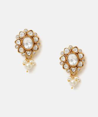Gold plated kundan earrings 3
