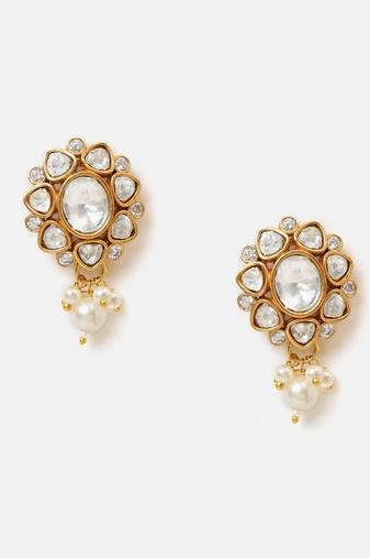 Gold plated kundan earrings
