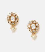 Gold plated kundan earrings