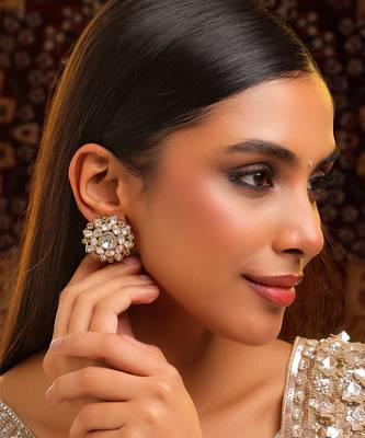 Gold plated kundan studs 1