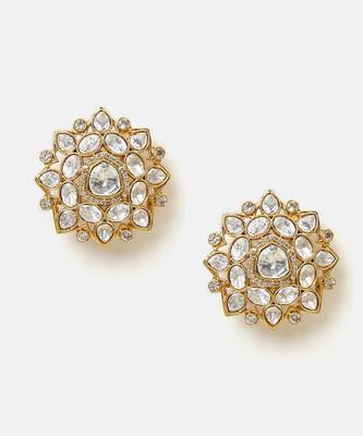 Gold plated kundan studs 3