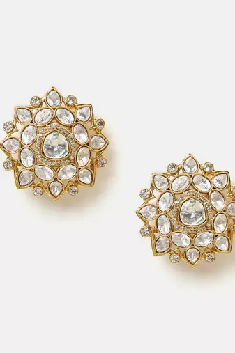 Gold plated kundan studs